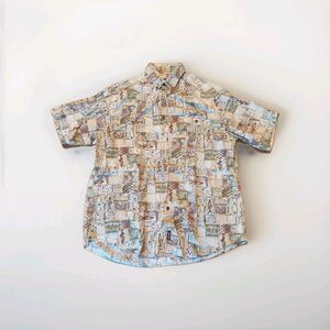 Woolrich Button Down Shirt Mens 2XL John Rich and Bros Short Sleeve Fish Outdoor